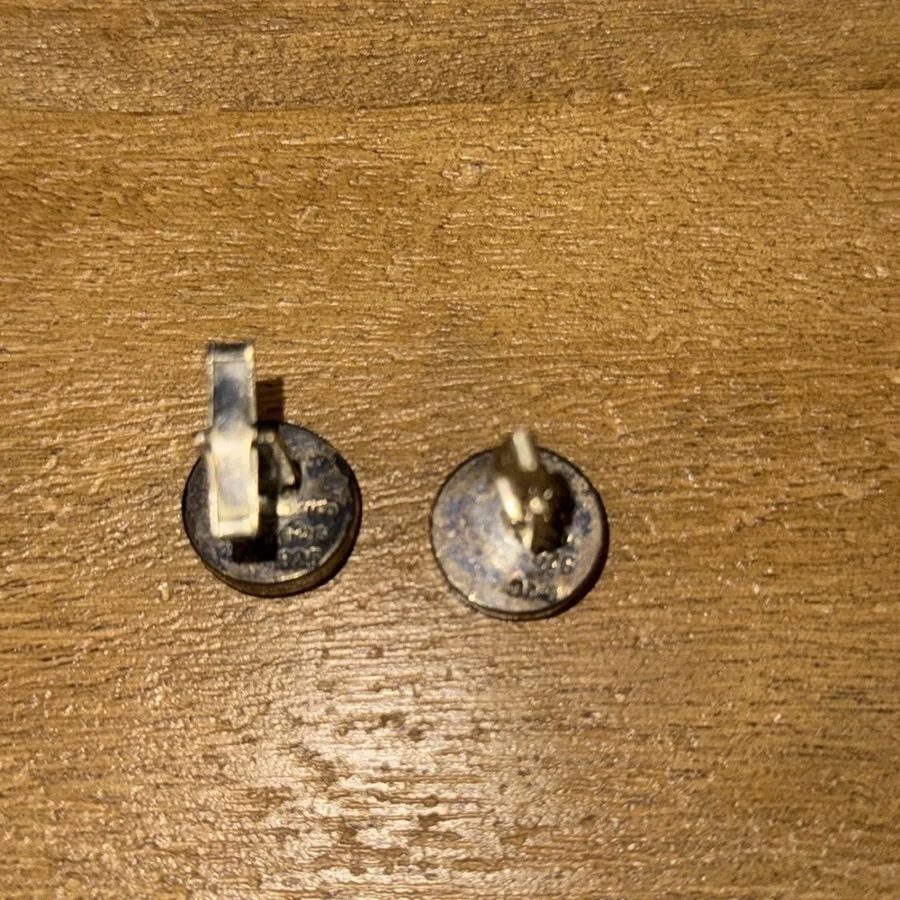 Vintage Taxco Sterling Yoel Eilat Stone Circle Cufflinks